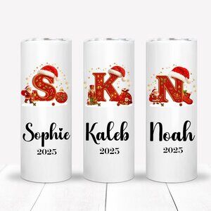 Monogram Christmas Tumbler, Christmas Mug, Personalized Christmas Gift